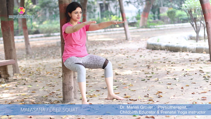 Dr. Manali Grover explains Utkatasana or the Chair pose and its benefits in pregnancy and how it improves your core stability