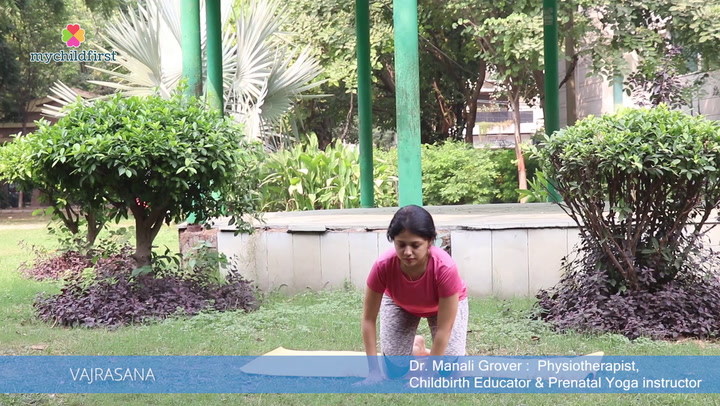 Dr. Manali Grover explains the Vajrasana or the Thunderbolt Pose and its benefits in pregnancy especially for the lower limb muscles