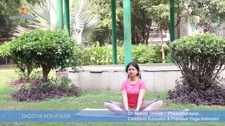 Dr. Manali explains the Baddha Konasana Pose and its benefits in pregnancy especially for your back and hip muscles